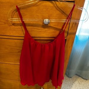 Express womens tank top, dressy, cherry pink, flowy body, beautiful